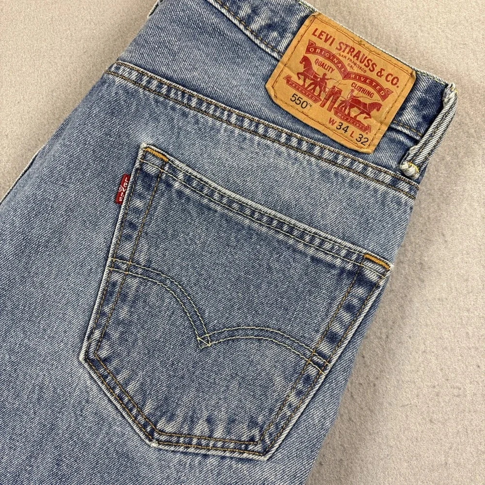 Y2K Levi's 550 Jeans‎ Mens 34x32 Blue Relaxed Fit Denim Baggy